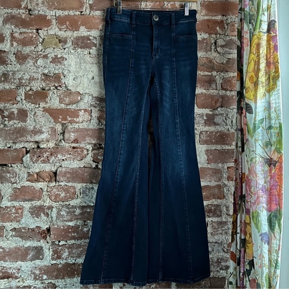 Anthropologie Pilcro & the Letterpress Dark Wash Flare Jeans - Picture 5 of 8